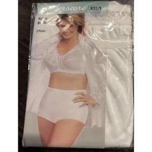 Underscore 3 Pack Womens XXL/9 Nylon Briefs Panties White JCPenney NEW